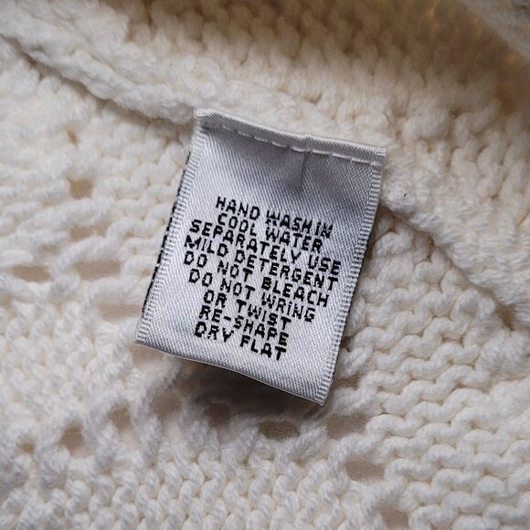 Hannah Cable Knit Open Front Cardigan Sweater Ivory Womens Size Large - Picture 3 of 10